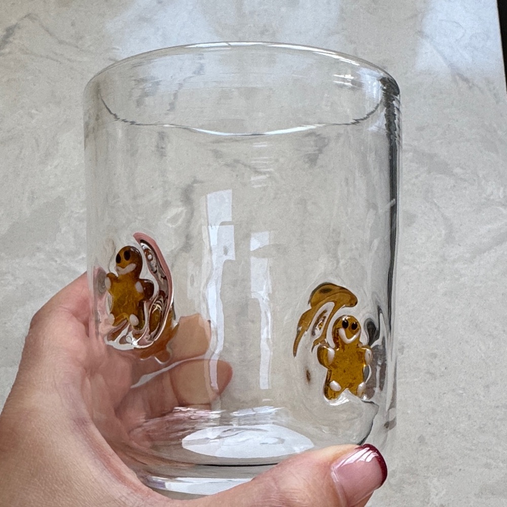 Gingerbread Men Glass Cup